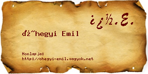 Óhegyi Emil névjegykártya