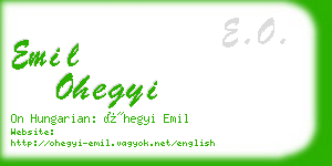 emil ohegyi business card